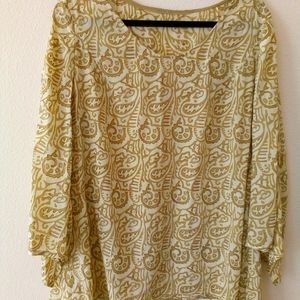 Crepe silk beaded tunic size L. NEW no tags.